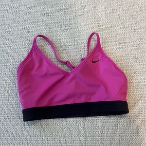 Nike Pink and Black Sports Bra with Adjustable Straps